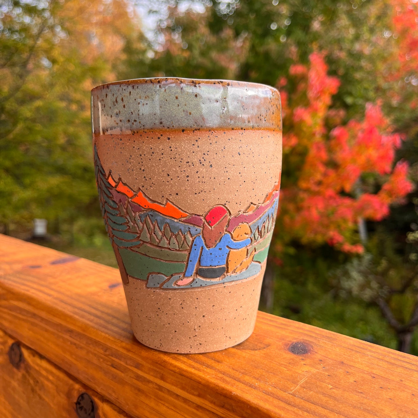Hiker w/pup Travel Mug